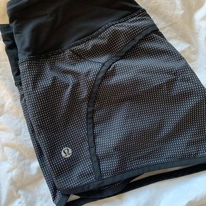 Black, polka-dot, Lululemon running shorts